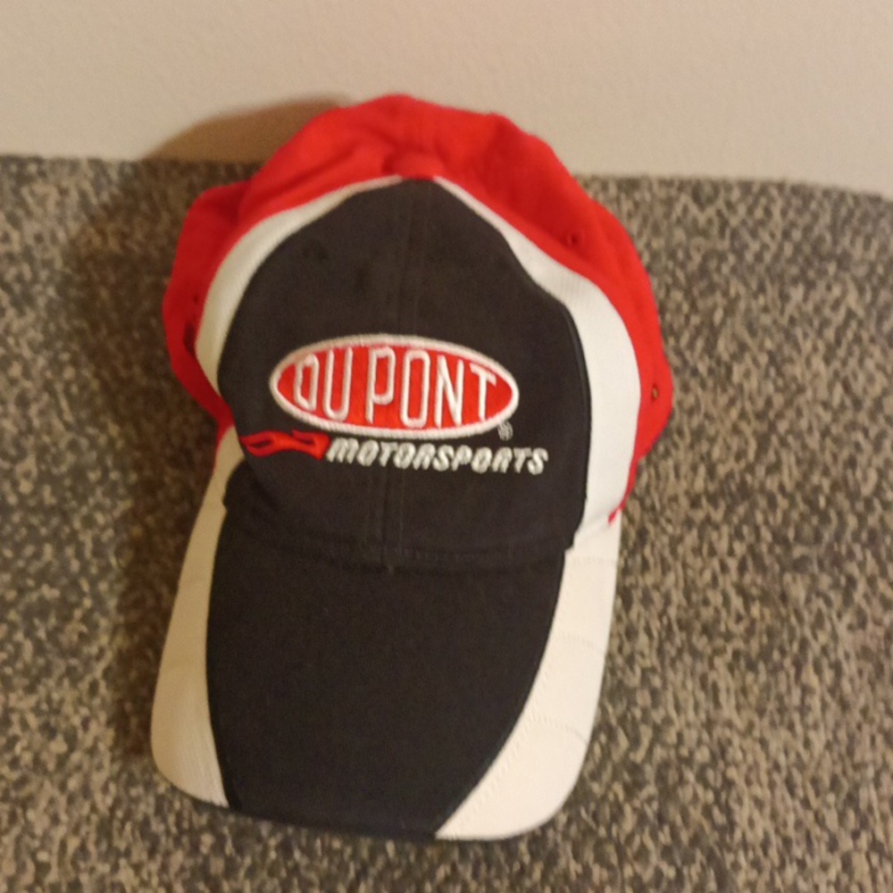 Nascar Dupont motorsports Number 24 Red Blabk White Cotton Mens Hat